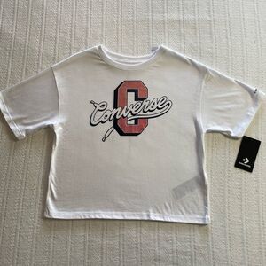 CONVERSE GIRLS Iridescent Varsity Boxy Tee